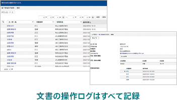 文書の操作ログはすべて記録